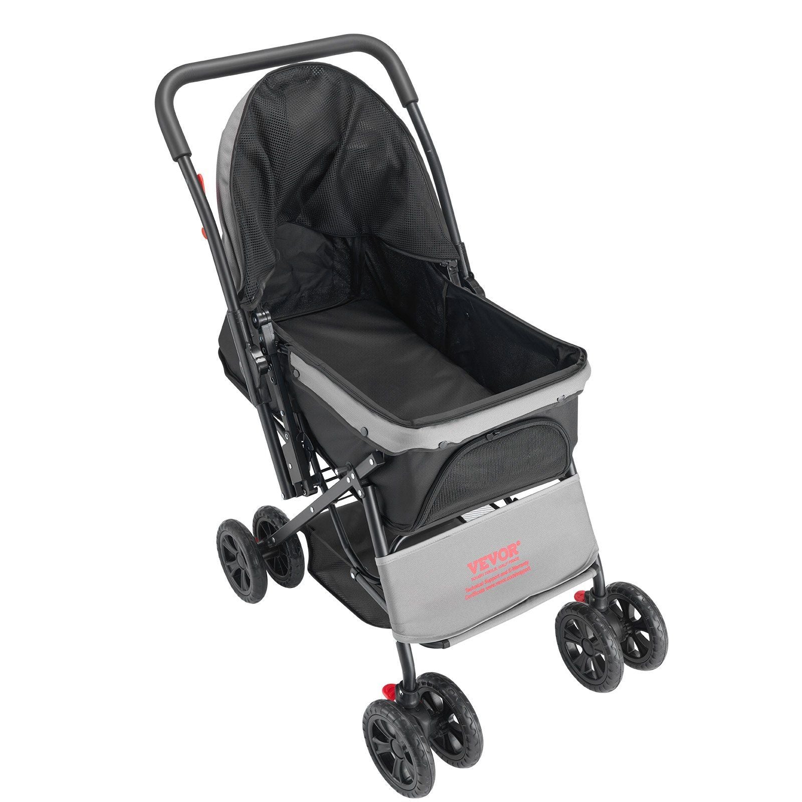 Pet Stroller, 20KG Weight Capacity, Foldable Dog Stroller Cart, 4 Wheels Cats Stroller with Mesh Windows & V952-CWTCCGK4QSHSAWPRUV0