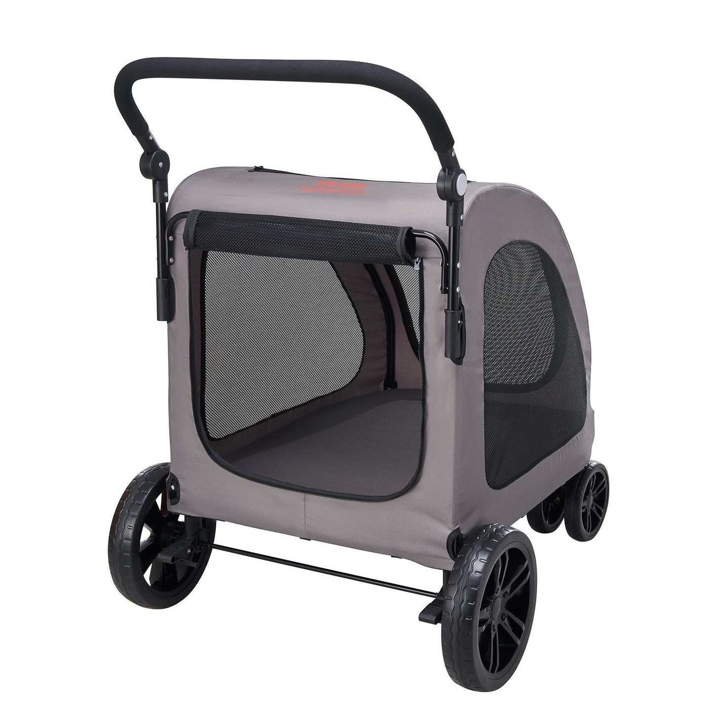 Pet Stroller, 4 Wheels Dog Stroller with Brakes, 160lbs Weight Capacity, Portable Puppy Stroller Carrier with V952-CWTCDHK4QSHD3F05MV0