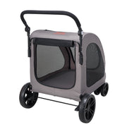 Pet Stroller, 4 Wheels Dog Stroller with Brakes, 160lbs Weight Capacity, Portable Puppy Stroller Carrier with V952-CWTCDHK4QSHD3F05MV0