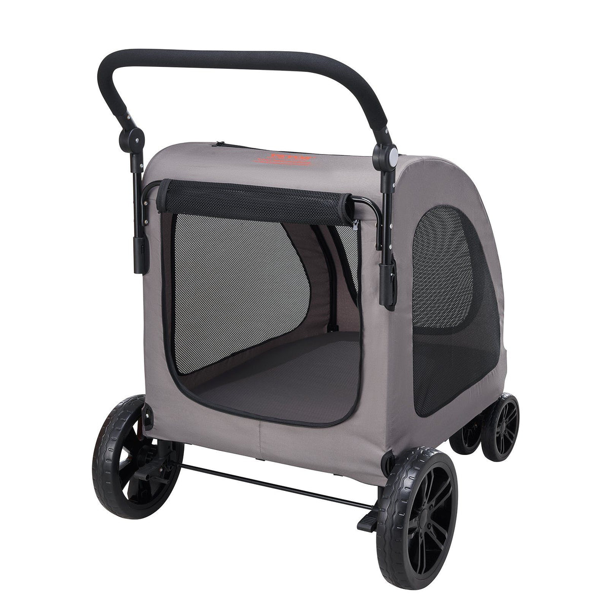 Pet Stroller, 4 Wheels Dog Stroller with Brakes, 160lbs Weight Capacity, Portable Puppy Stroller Carrier with V952-CWTCDHK4QSHD3F05MV0
