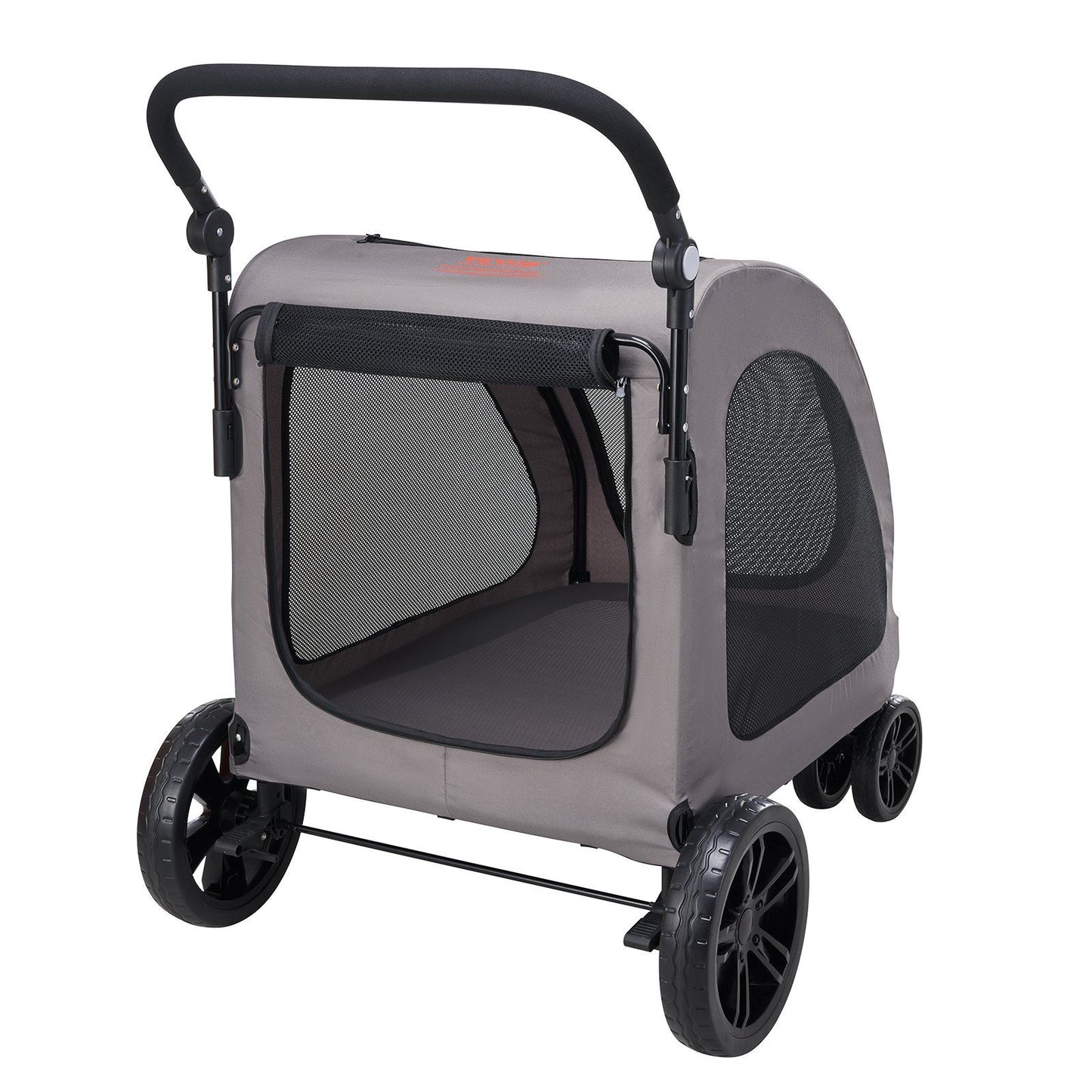 Pet Stroller, 4 Wheels Dog Stroller with Brakes, 160lbs Weight Capacity, Portable Puppy Stroller Carrier with V952-CWTCDHK4QSHD3F05MV0