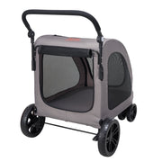 Pet Stroller, 4 Wheels Dog Stroller with Brakes, 160lbs Weight Capacity, Portable Puppy Stroller Carrier with V952-CWTCDHK4QSHD3F05MV0