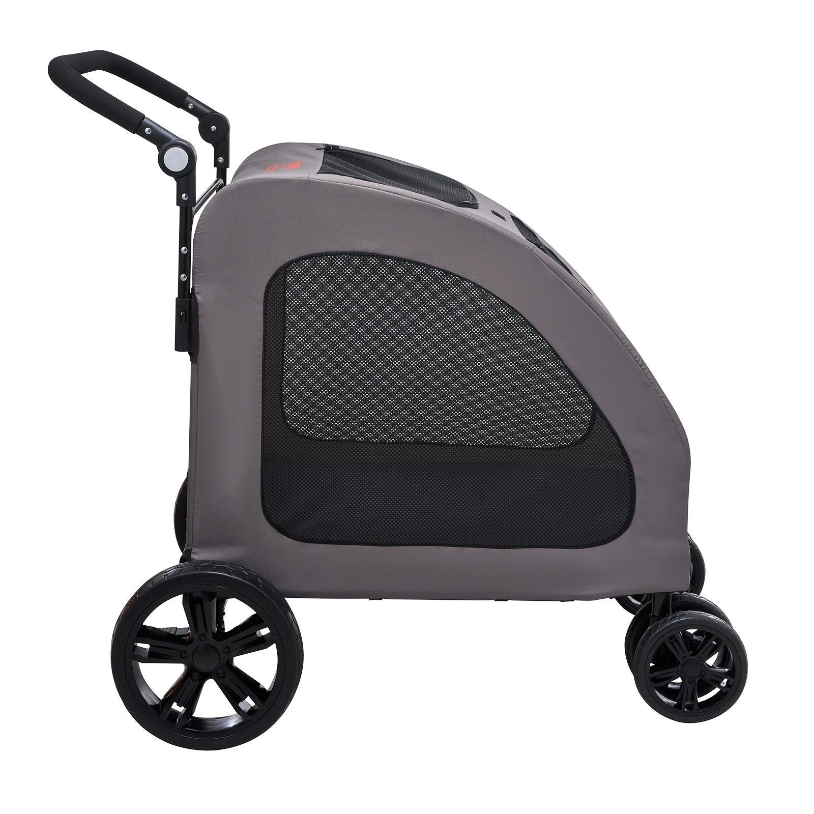 Pet Stroller, 4 Wheels Dog Stroller with Brakes, 160lbs Weight Capacity, Portable Puppy Stroller Carrier with V952-CWTCDHK4QSHD3F05MV0