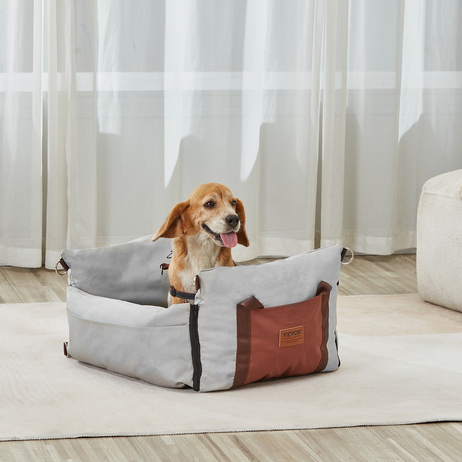 Dog Car Seat, Waterproof Dog Booster Seat for Car with Side Handles and A Storage Pocket, Clip-On Safety V952-CWZGQCZYHSSFEZZ75V0