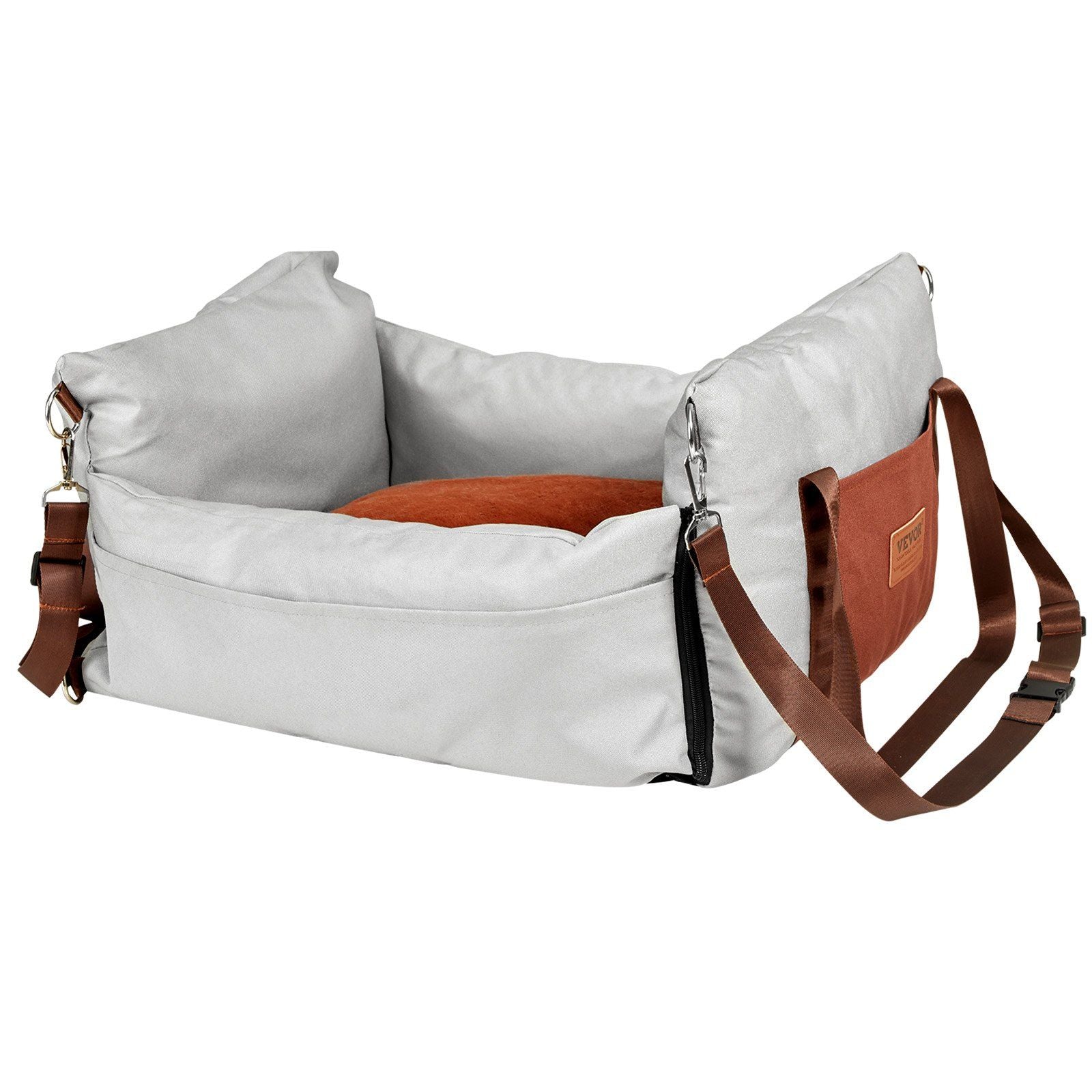 Dog Car Seat, Waterproof Dog Booster Seat for Car with Side Handles and A Storage Pocket, Clip-On Safety V952-CWZGQCZYHSSFEZZ75V0