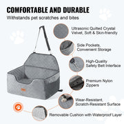Dog Car Seat, Dog Booster Seat for Car with A Storage Pocket, Pet Car Seat with Clip-On Safety Leash, Sponge V952-CWZGQCZYHSSFWKF5YV0