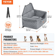 Dog Car Seat, Dog Booster Seat for Car with A Storage Pocket, Pet Car Seat with Clip-On Safety Leash, Sponge V952-CWZGQCZYHSSFWKF5YV0