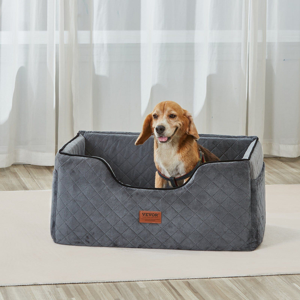 Dog Car Seat, Dog Booster Seat for Car with A Storage Pocket, Pet Car Seat with Clip-On Safety Leash, Sponge V952-CWZGQCZYHSSFWKF5YV0