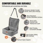 Dog Booster Car Seat Pet Car Seat for Small Medium Dog up to 18.1 kg Gray V952-CWZGQCZYHSSFX5CLMV0