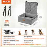 Dog Booster Car Seat Pet Car Seat for Small Medium Dog up to 18.1 kg Gray V952-CWZGQCZYHSSFX5CLMV0