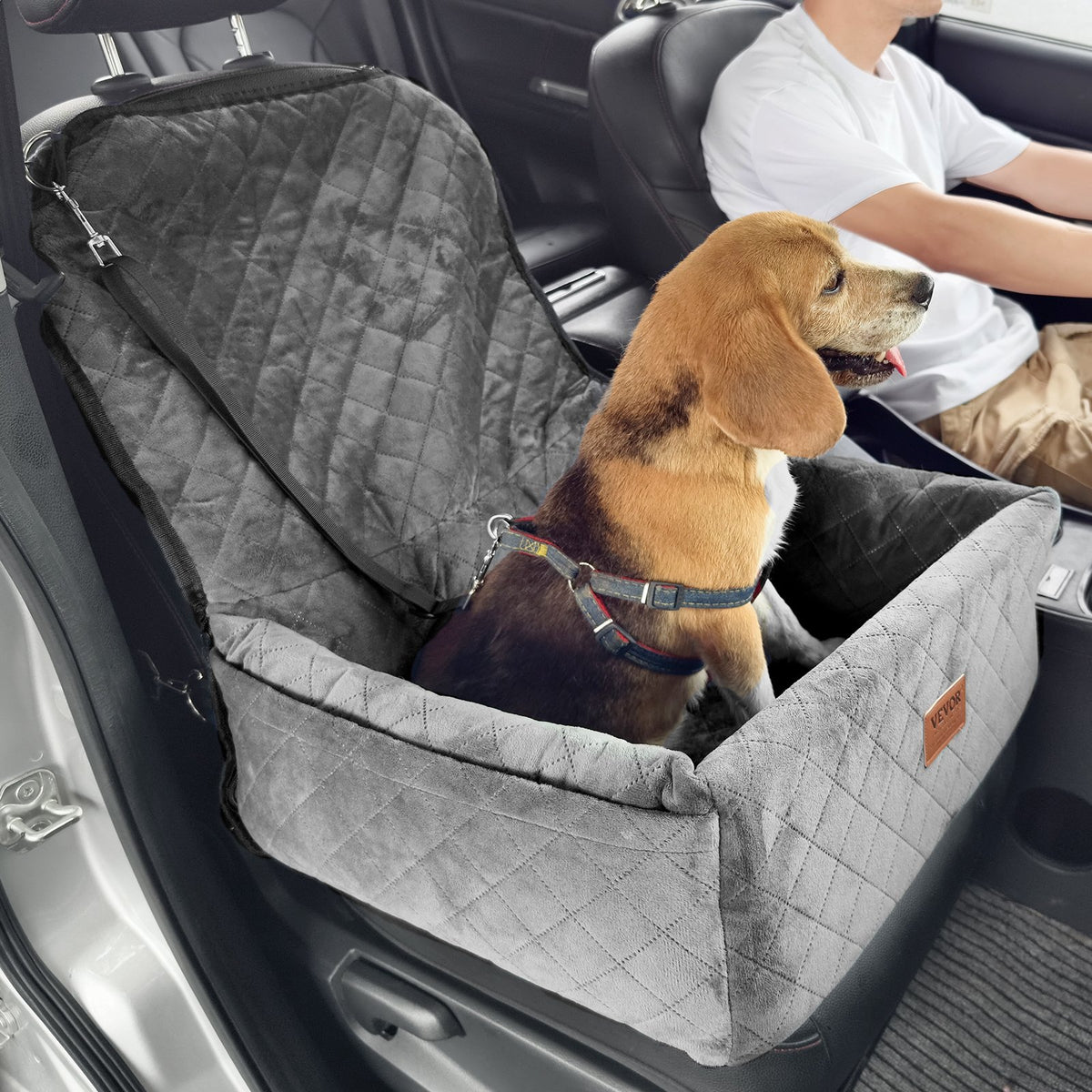 Dog Booster Car Seat Pet Car Seat for Small Medium Dog up to 18.1 kg Gray V952-CWZGQCZYHSSFX5CLMV0