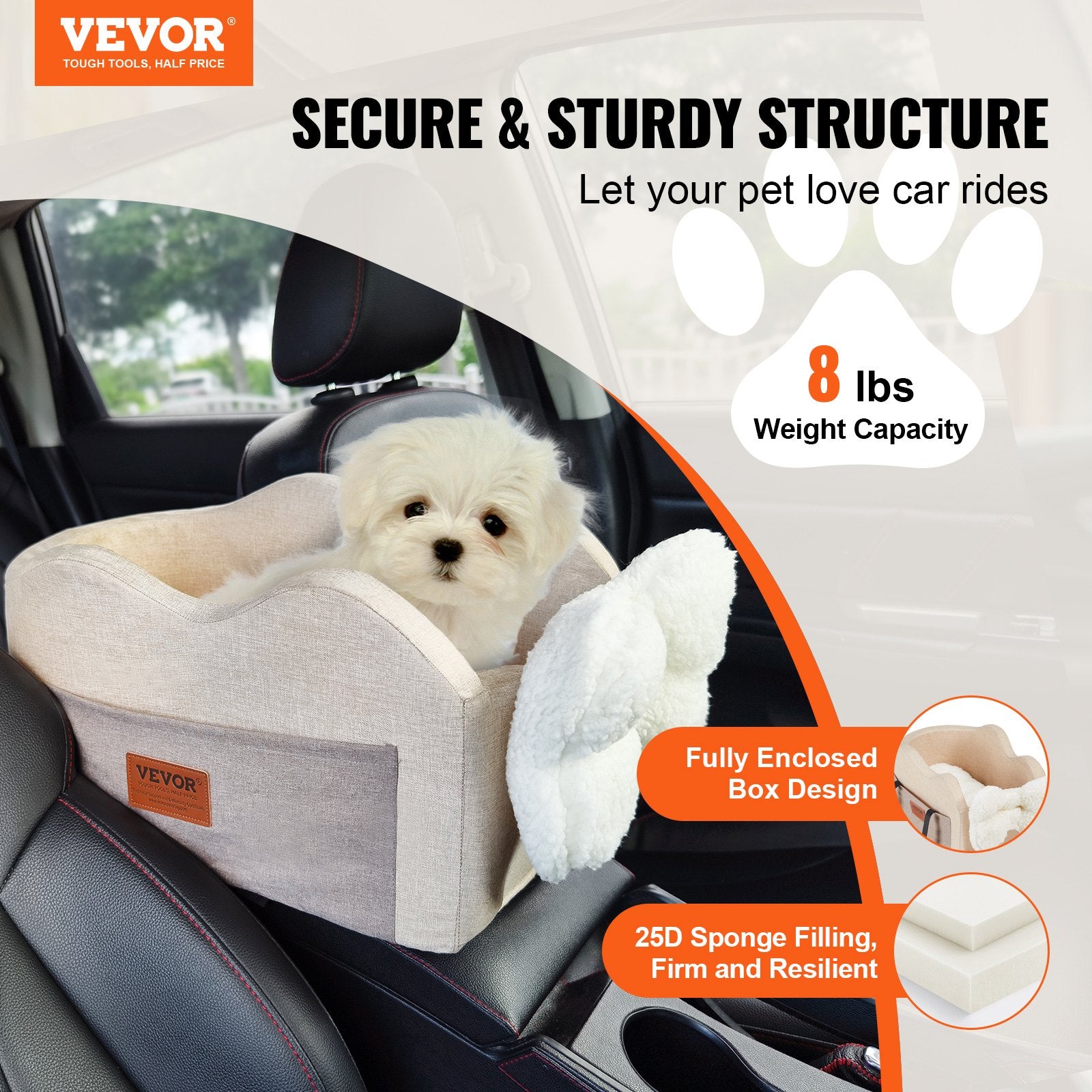Center Console Dog Car Seat Dog Booster Car Seat for Small Dog 3.6 kg V952-CWZGQCZYQHSXR152ZV0