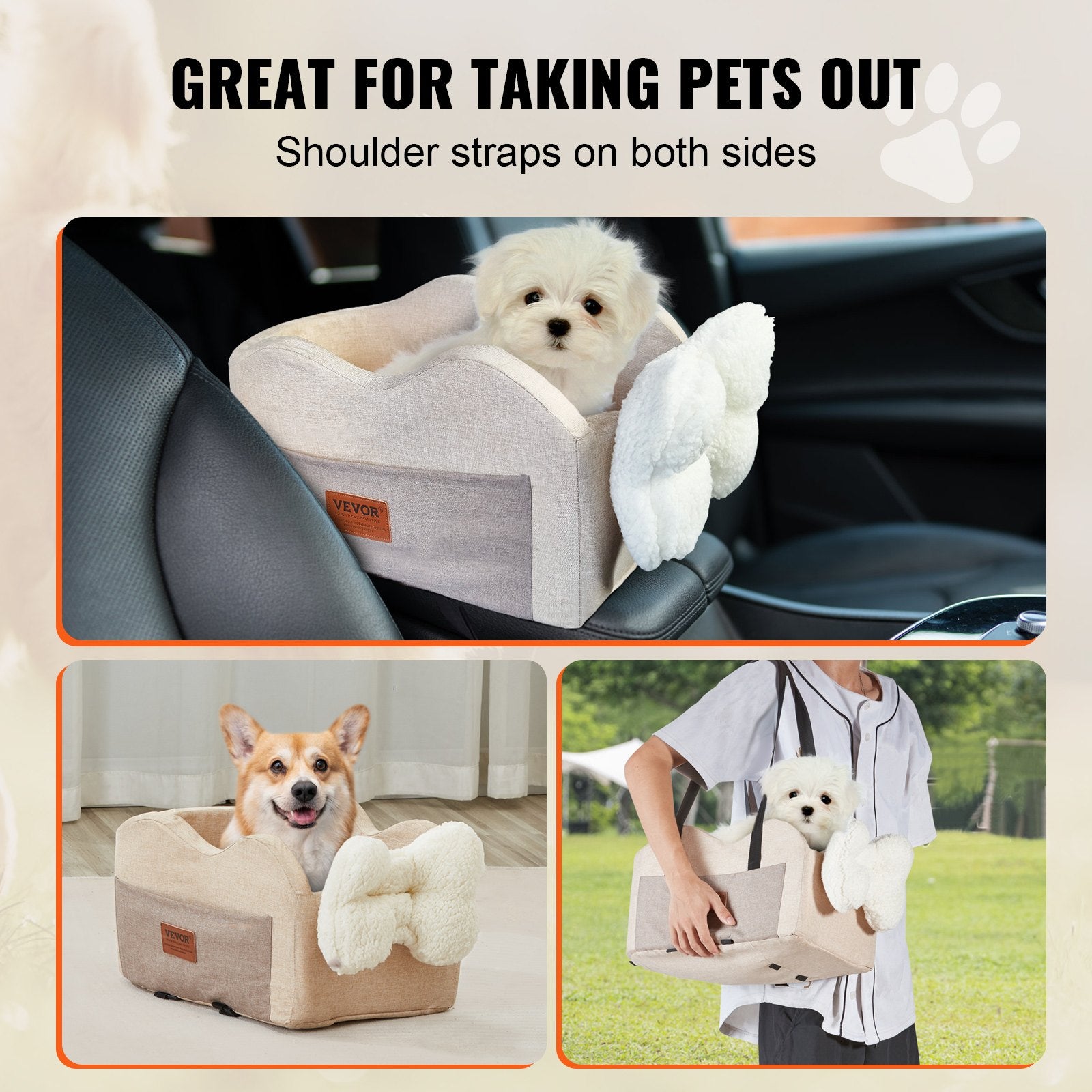 Center Console Dog Car Seat Dog Booster Car Seat for Small Dog 3.6 kg V952-CWZGQCZYQHSXR152ZV0