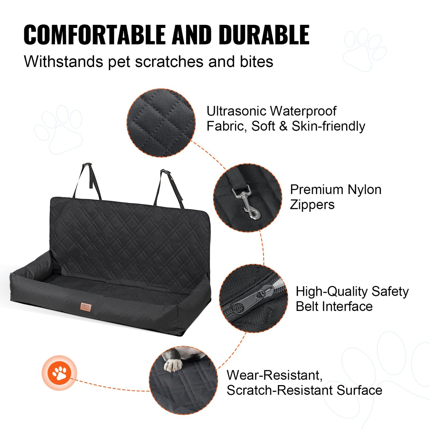 Dog Car Seat, Waterproof Dog Booster Seat for Car, Pet Car Seat with Clip-On Safety Leash, PP Cotton Filling, V952-CWZGQCZYSFSHXYKEFV0