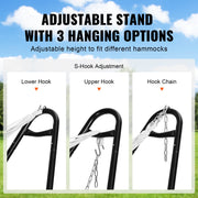 Universal 2 Person Hammock Stand, Adjustable Heavy Duty 550 lbs Capacity Hammock Stand Fits 8-13 ft Hammocks V952-CXDCJCXJS118H5RLYV0