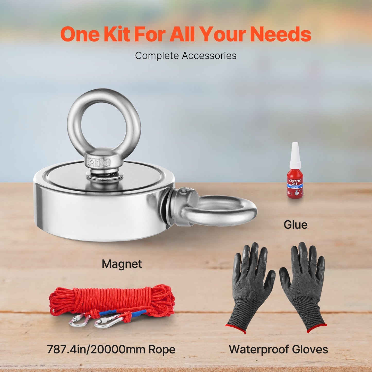 454 Kg Strong Fishing Magnet Kit Double-Sided Pull Force Rope Carabiner V952-CXDYTZ3JTSM18MVVCV0
