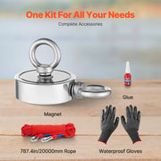 454 Kg Strong Fishing Magnet Kit Double-Sided Pull Force Rope Carabiner V952-CXDYTZ3JTSM18MVVCV0