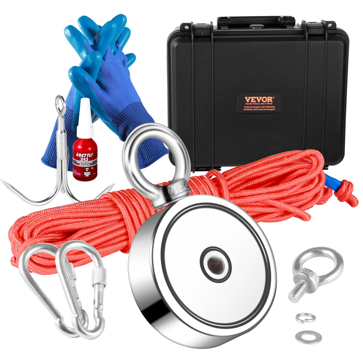 Magnet Fishing Kit, 1200lbs Pulling Force Double Sided Fishing Magnets, 2.95inch Diameter Magnet with Rope, V952-CXDYTZSM1200TNZ8SV0
