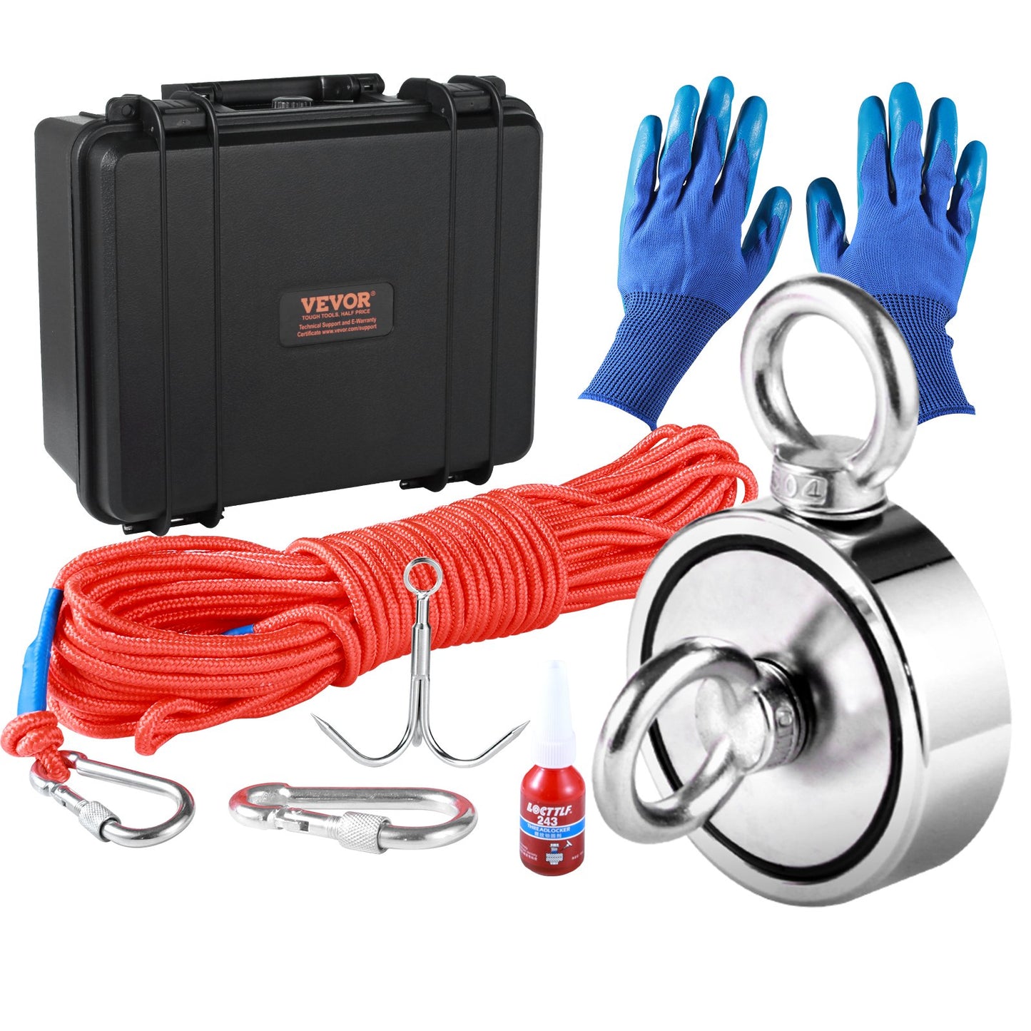 Magnet Fishing Kit, 1200lbs Pulling Force Double Sided Fishing Magnets, 2.95inch Diameter Magnet with Rope, V952-CXDYTZSM1200TNZ8SV0