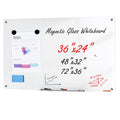 Magnetic Glass Whiteboard, Dry Erase Board 36"x24", Wall-Mounted Large White Glassboard Frameless, with V952-CXGCBLBGHBL3CGGHBV0