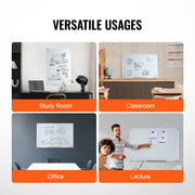 Magnetic Glass Whiteboard, Dry Erase Board 36"x24", Wall-Mounted Large White Glassboard Frameless, with V952-CXGCBLBGHBL3CGGHBV0
