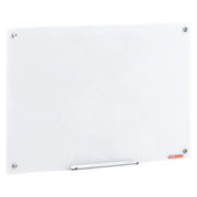Magnetic Glass Whiteboard, Dry Erase Board 36"x24", Wall-Mounted Large White Glassboard Frameless, with V952-CXGCBLBGHBL3CGGHBV0