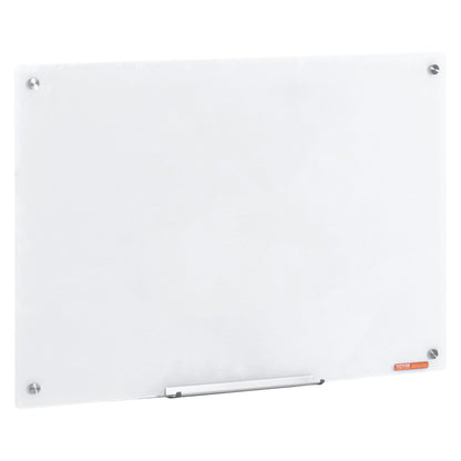 Magnetic Glass Whiteboard, Dry Erase Board 36"x24", Wall-Mounted Large White Glassboard Frameless, with V952-CXGCBLBGHBL3CGGHBV0