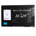 Magnetic Glass Whiteboard, Dry Erase Board 36"x24", Wall-Mounted Large White Glassboard Frameless, with V952-CXGCBLBGHBL3VB8RKV0