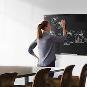 Magnetic Glass Whiteboard, Dry Erase Board 36"x24", Wall-Mounted Large White Glassboard Frameless, with V952-CXGCBLBGHBL3VB8RKV0
