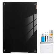 Magnetic Glass Whiteboard, Dry Erase Board 36"x24", Wall-Mounted Large White Glassboard Frameless, with V952-CXGCBLBGHBL3VB8RKV0
