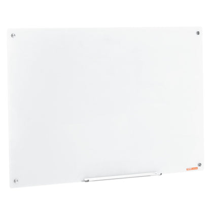 Magnetic Glass Whiteboard, Dry Erase Board 48"x32", Wall-Mounted Large White Glassboard Frameless, with V952-CXGCBLBGHBL4O9WH5V0