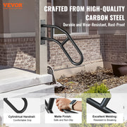 Handrails for Outdoor Steps, 32" Length Wall Mount Safety Railings for 1-3 Steps, U-Shaped Handrail with V952-CXSBSHS32IN1Q0NRVV0
