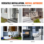 Handrails for Outdoor Steps, 32" Length Wall Mount Safety Railings for 1-3 Steps, U-Shaped Handrail with V952-CXSBSHS32IN1Q0NRVV0
