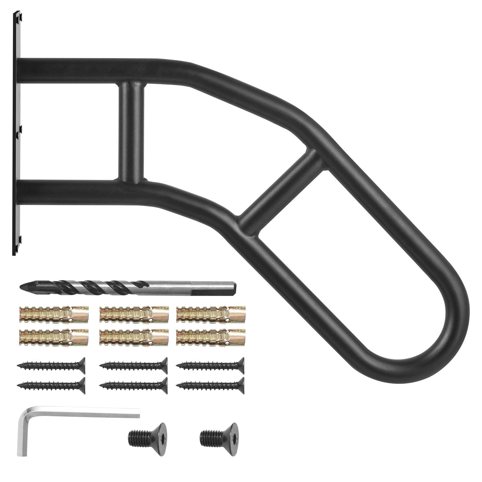 Handrails for Outdoor Steps, 32" Length Wall Mount Safety Railings for 1-3 Steps, U-Shaped Handrail with V952-CXSBSHS32IN1Q0NRVV0