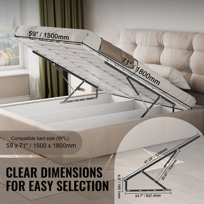 Bed Lift 59x71 in Compatible Bed Size 154 lbs Load DIY Wall Bed Hardware V952-CXSJQ1200MM6MX09VV0
