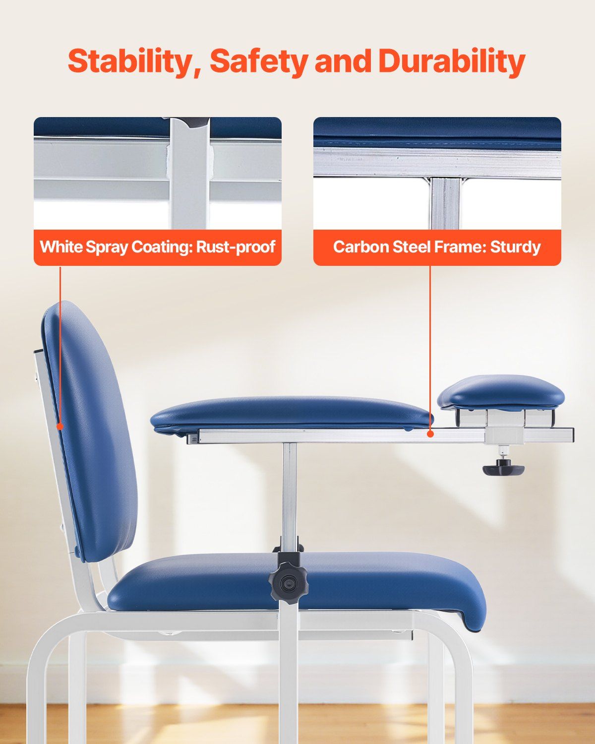 Phlebotomy Chair, Blood Draw Chair with Adjustable Armrests and Flip Arm, 181KG/400LBS Loading Blood Drawing V952-CXYCXYZYFSFZW8C5Q001V0