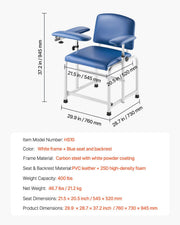 Phlebotomy Chair, Blood Draw Chair with Adjustable Armrests and Flip Arm, 181KG/400LBS Loading Blood Drawing V952-CXYCXYZYFSFZW8C5Q001V0