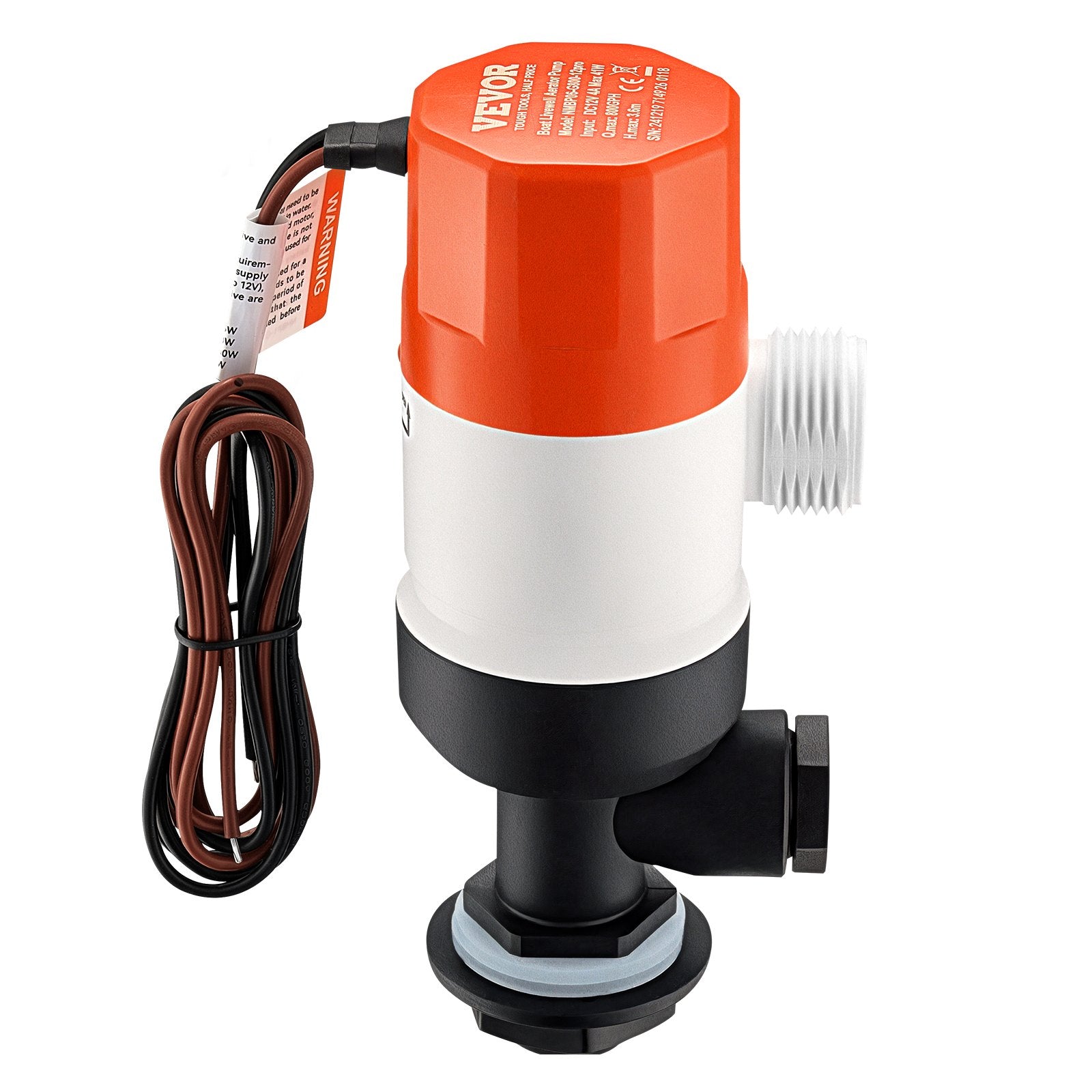 Livewell Pump for Boat, 12V 800 GPH Straight Livewell Aerator Pump with Dual Inlet, ABA Housing & Detachable V952-CYHSB800GPHZ0JYXRV9