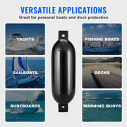 Boat Fenders, 6.5" x 23" Boat Bumpers for Docking, Inflatable Ribbed Fender with Center Holes, Marine Boat V952-CYHX4JZ65YCTVZR20V0