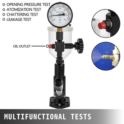 Diesel Injector Nozzle Pressure Tester Dual scale Manometer Test Tool 0-600Bar (0-8000PSI) 60Mpa Test V952-CYJPYZJYQ00000001V0