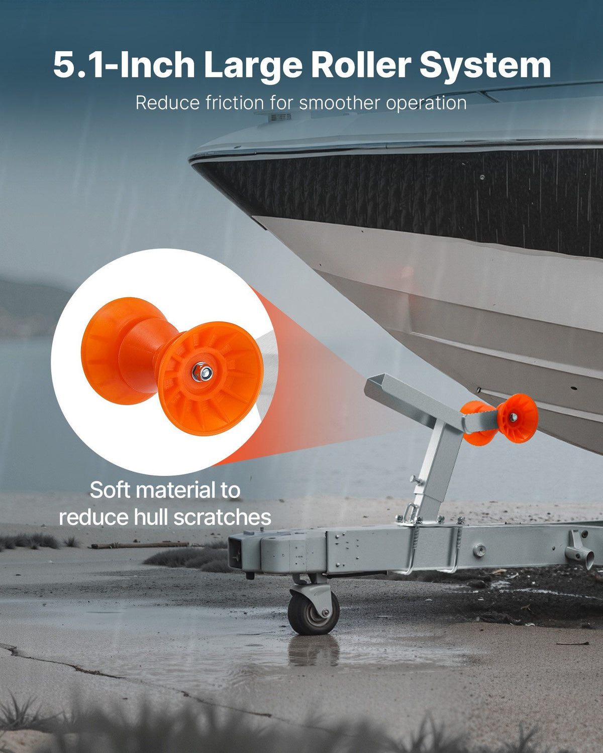 Boat Trailer Winch Stand with Roller, Adjustable Height 365-548 mm, Boat Winch Mount with U-Bolts for V952-CYJPZJZZJ00032G30001V0