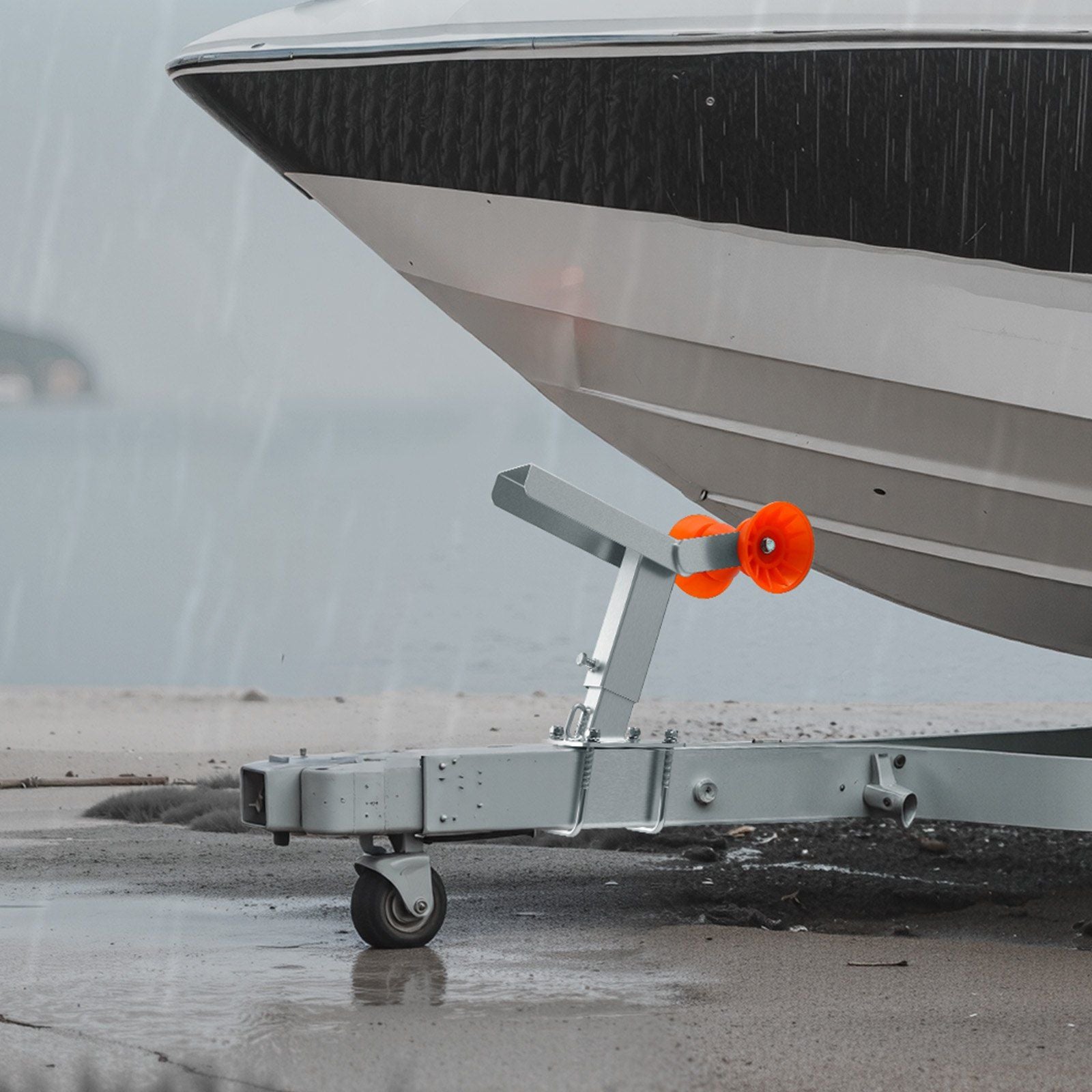 Boat Trailer Winch Stand with Roller, Adjustable Height 365-548 mm, Boat Winch Mount with U-Bolts for V952-CYJPZJZZJ00032G30001V0