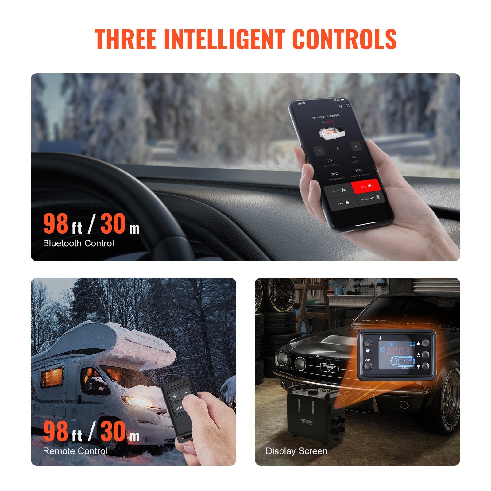 8KW Diesel Heater, 12V/24V All in One Diesel Air Heater, Bluetooth APP Control, Remote Control and Display V952-CYJRQDDKLS8KOS4H9V3