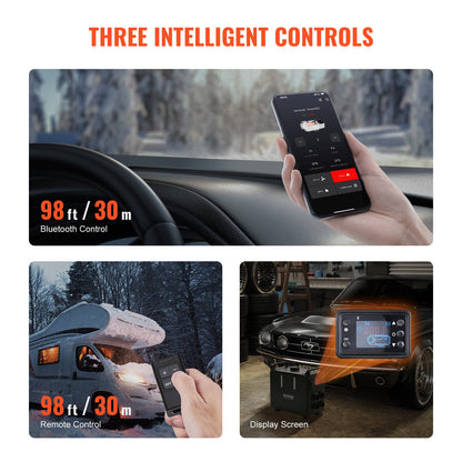 8KW Diesel Heater, 12V/24V All in One Diesel Air Heater, Bluetooth APP Control, Remote Control and Display V952-CYJRQDDKLS8KOS4H9V3