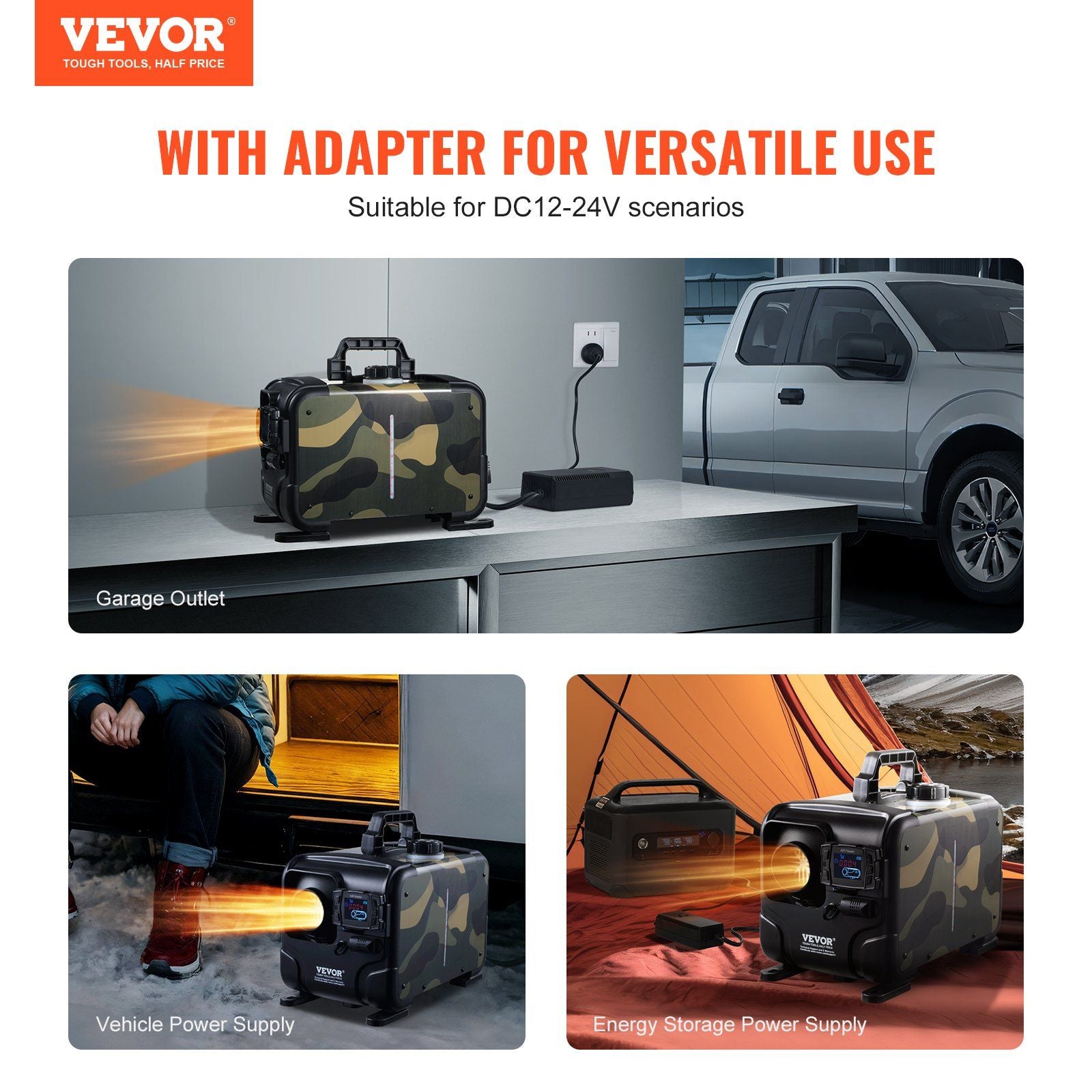 8KW Diesel Heater, 12V/24V All in One Diesel Air Heater, Bluetooth APP Control, Remote Control and Display V952-CYJRQDDKWS8KHTGEXV3