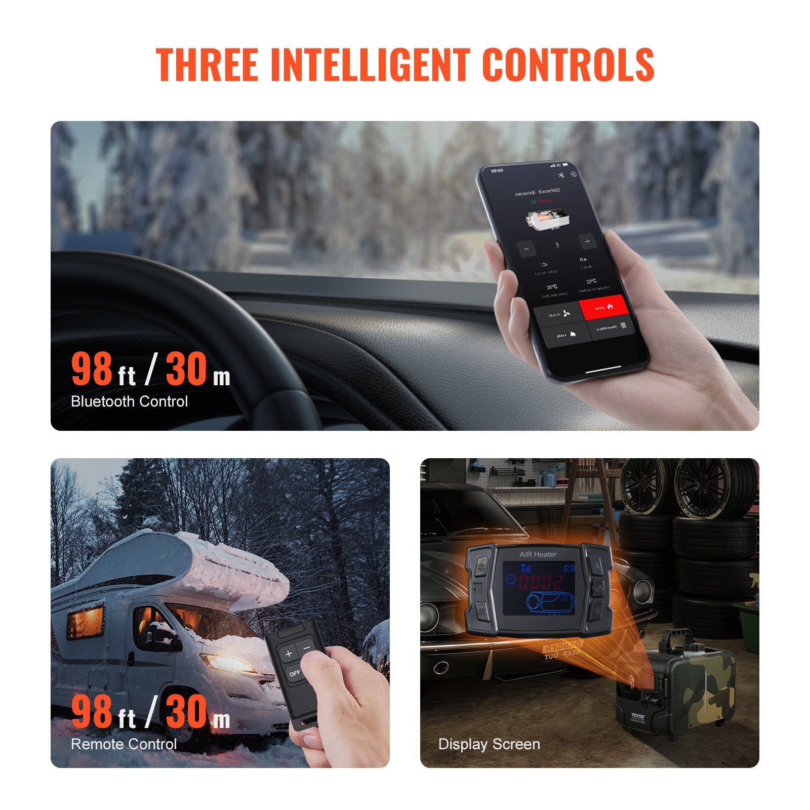 8KW Diesel Heater, 12V/24V All in One Diesel Air Heater, Bluetooth APP Control, Remote Control and Display V952-CYJRQDDKWS8KHTGEXV3