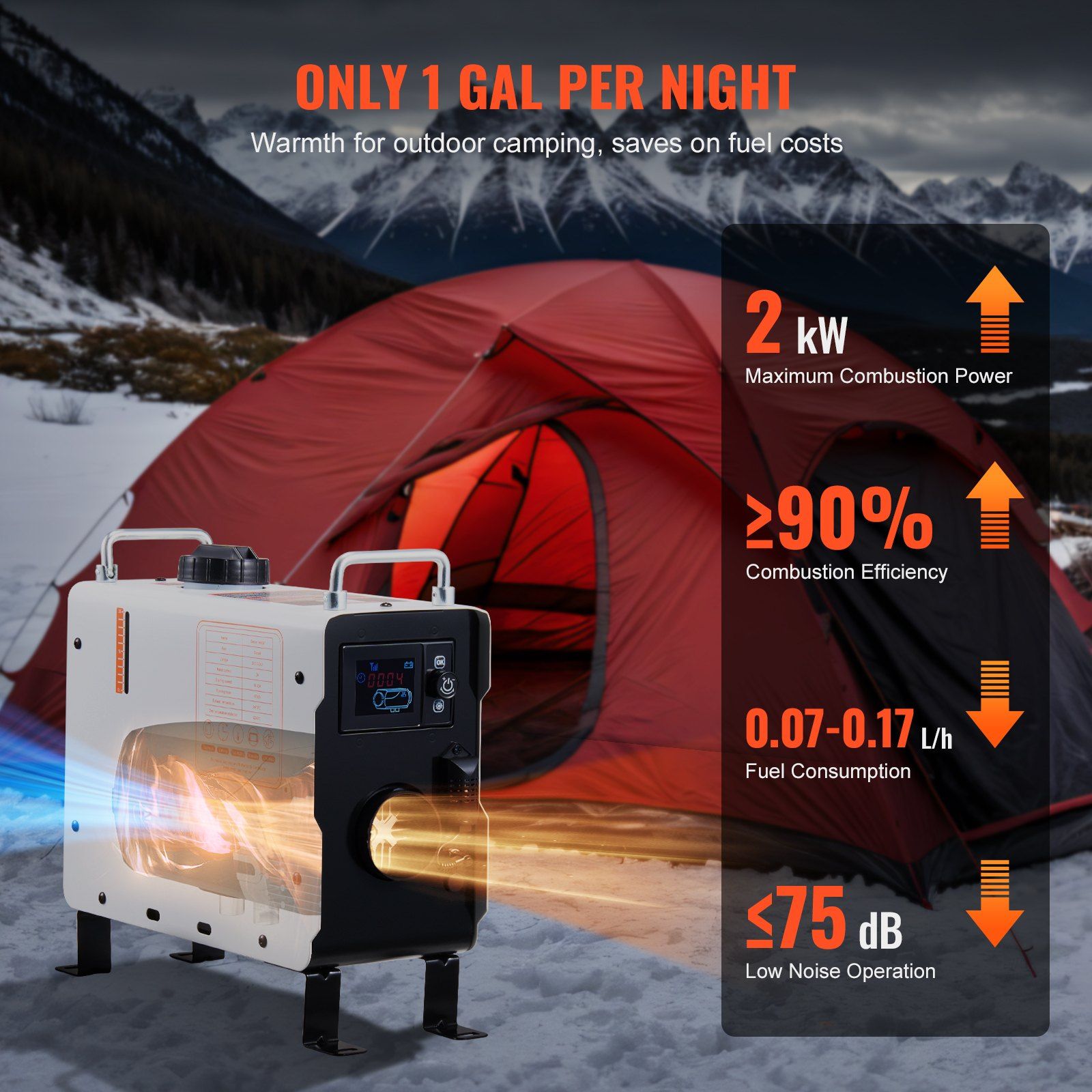 2KW Diesel Heater, 12V/24V All in One Diesel Air Heater, with Bluetooth APP Control, Remote Control and V952-CYJRQHWKLS2KWXH0UV3