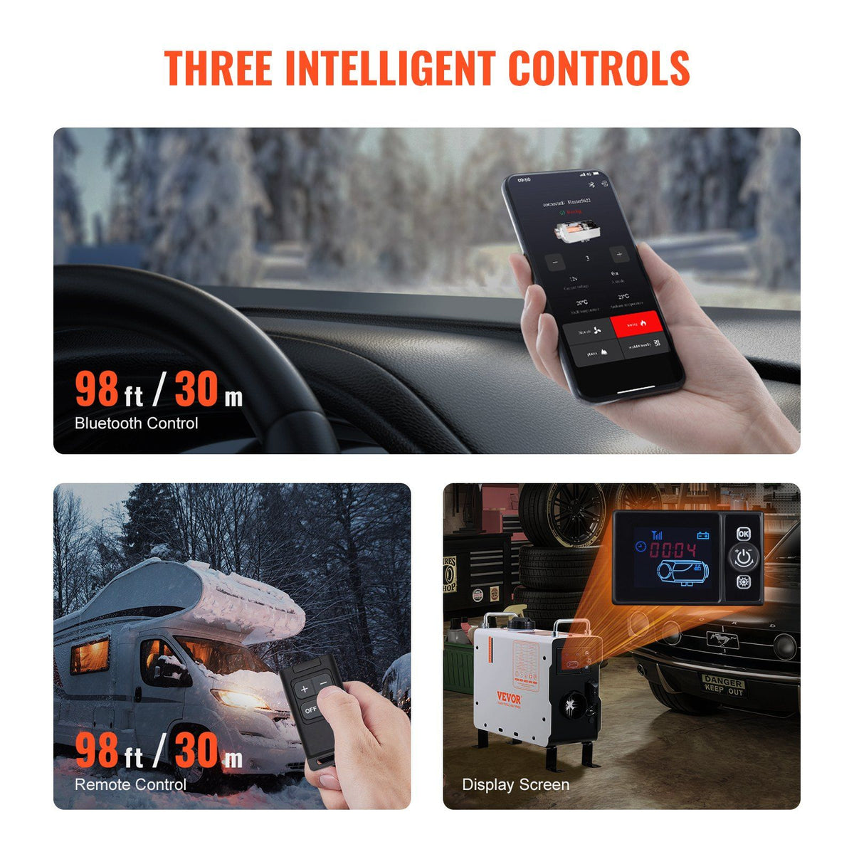 2KW Diesel Heater, 12V/24V All in One Diesel Air Heater, with Bluetooth APP Control, Remote Control and V952-CYJRQHWKLS2KWXH0UV3