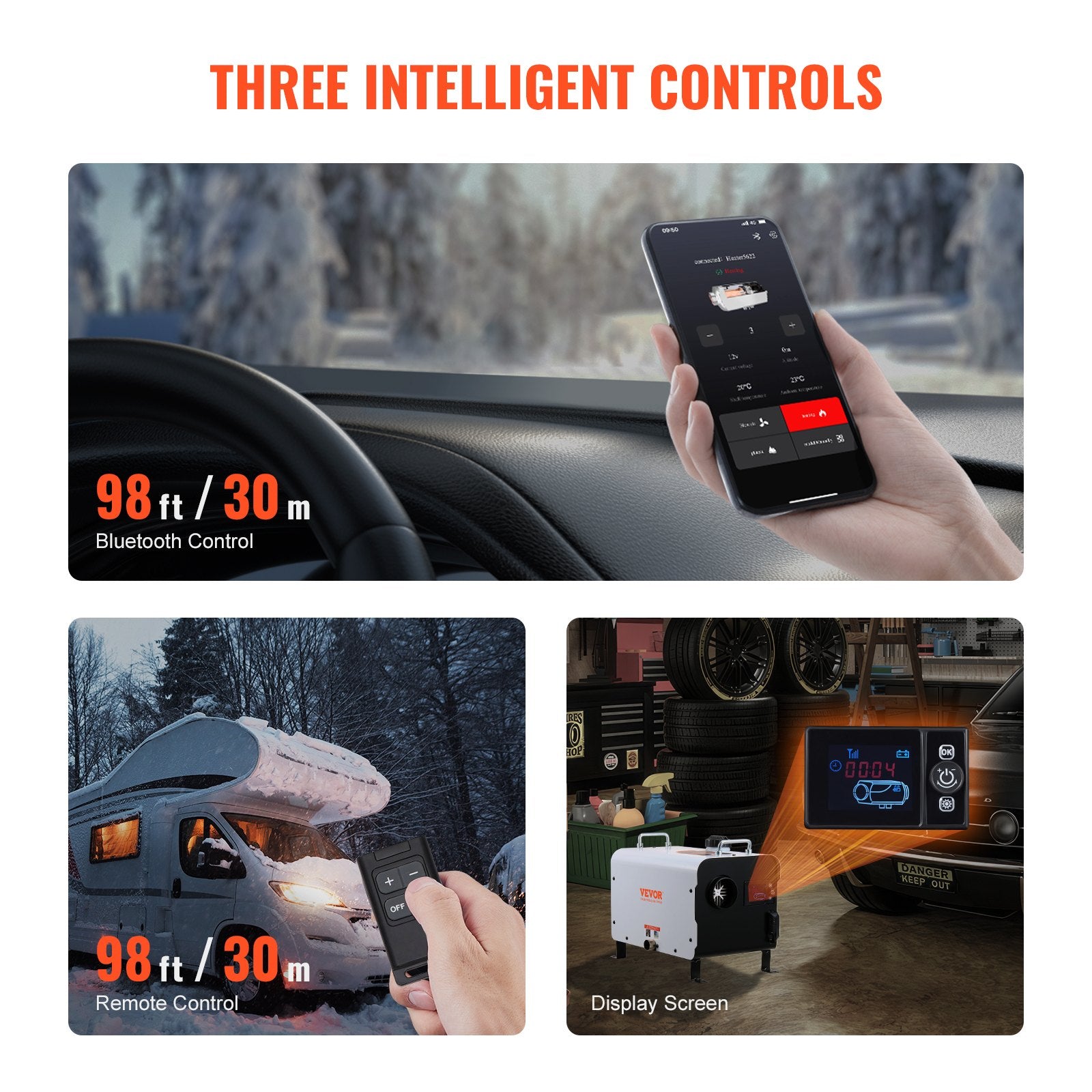 8KW Diesel Heater, 12V/24V All in One Diesel Air Heater, with Bluetooth APP Control, Remote Control and V952-CYJRQHWKWS8KPFJW3V3