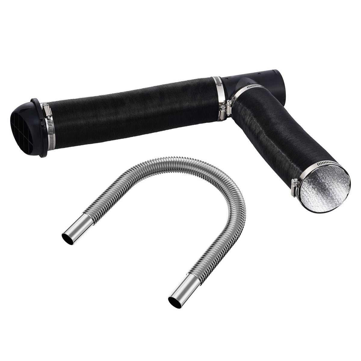 Diesel Heater Pipe Ducting Set, 3" Extendable Air Duct Hose, 1" Stainless Steel Exhaust Pipe, 2 Air Vents, V952-CYJRQPJ5KW8K2FCIDV0